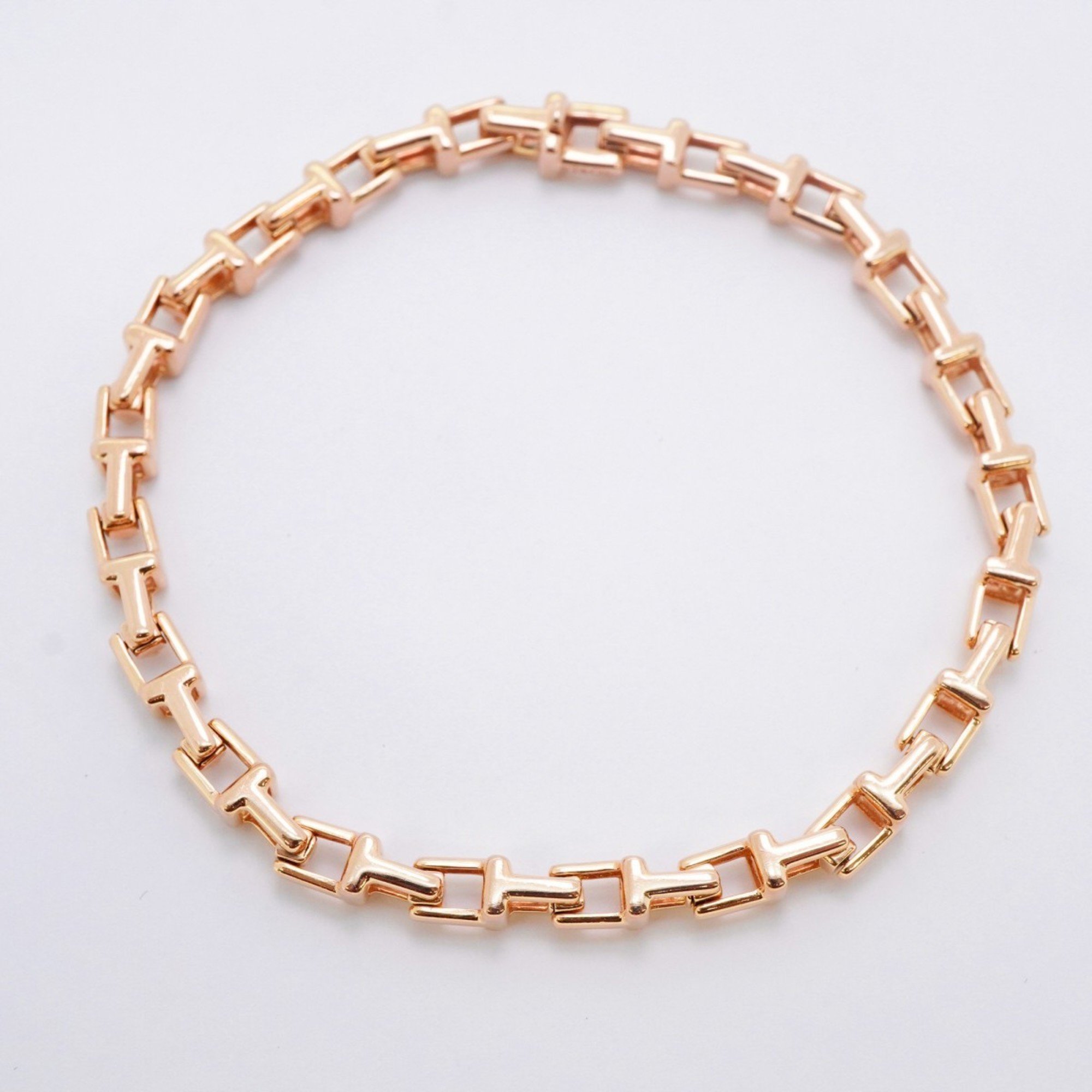 Tiffany Bracelet T Narrow K18PG Pink Gold Ladies