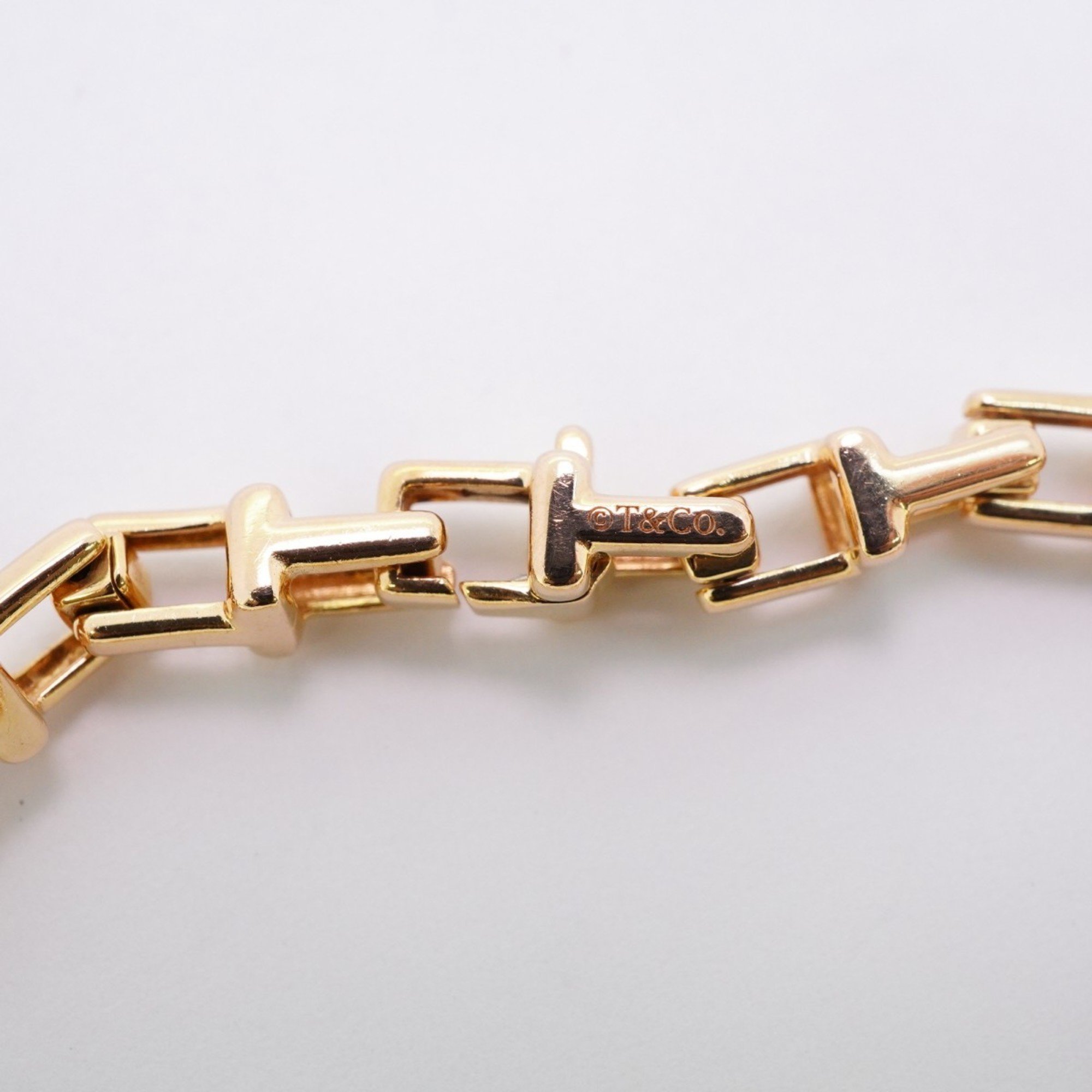 Tiffany Bracelet T Narrow K18PG Pink Gold Ladies