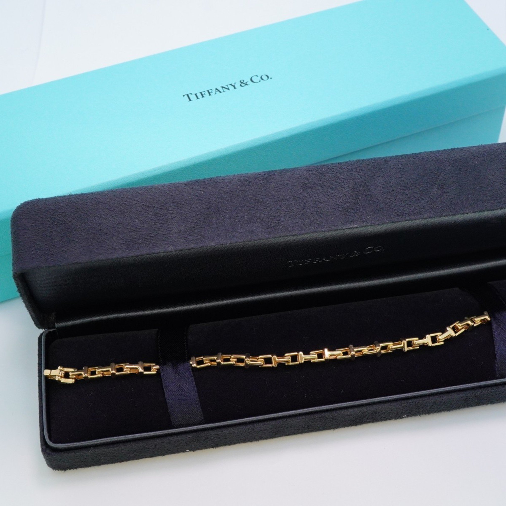 Tiffany Bracelet T Narrow K18PG Pink Gold Ladies