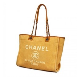 Chanel Tote Bag Deauville Canvas Orange Women's