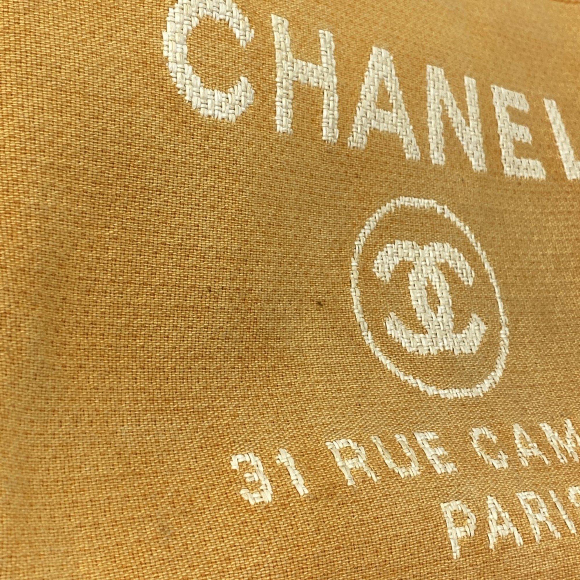 Chanel Tote Bag Deauville Canvas Orange Women's