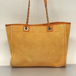 Chanel Tote Bag Deauville Canvas Orange Women's