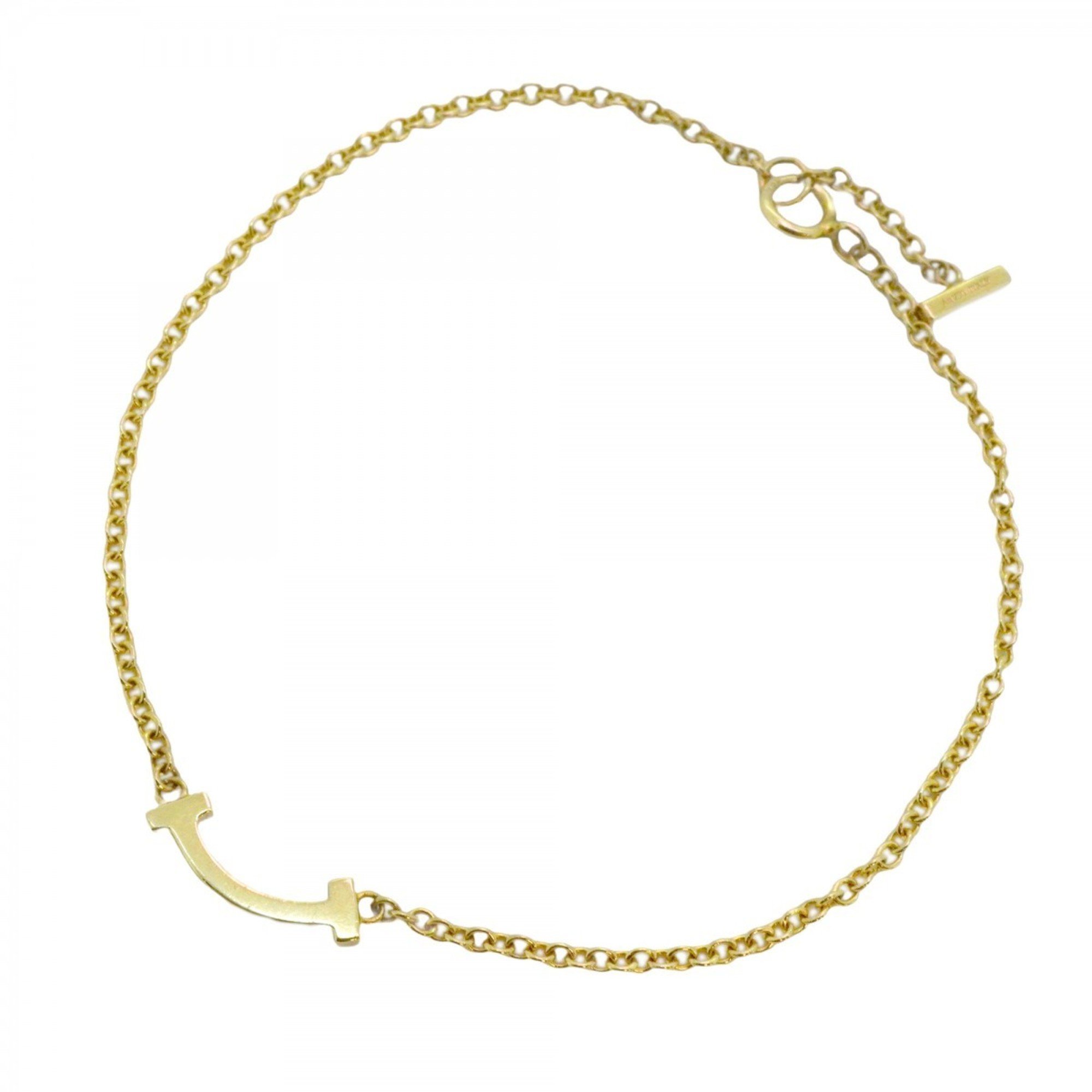 Tiffany Bracelet T Smile K18YG Yellow Gold Ladies