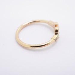 Tiffany Ring T Wire Diamond K18PG Pink Gold Size 15 Ladies