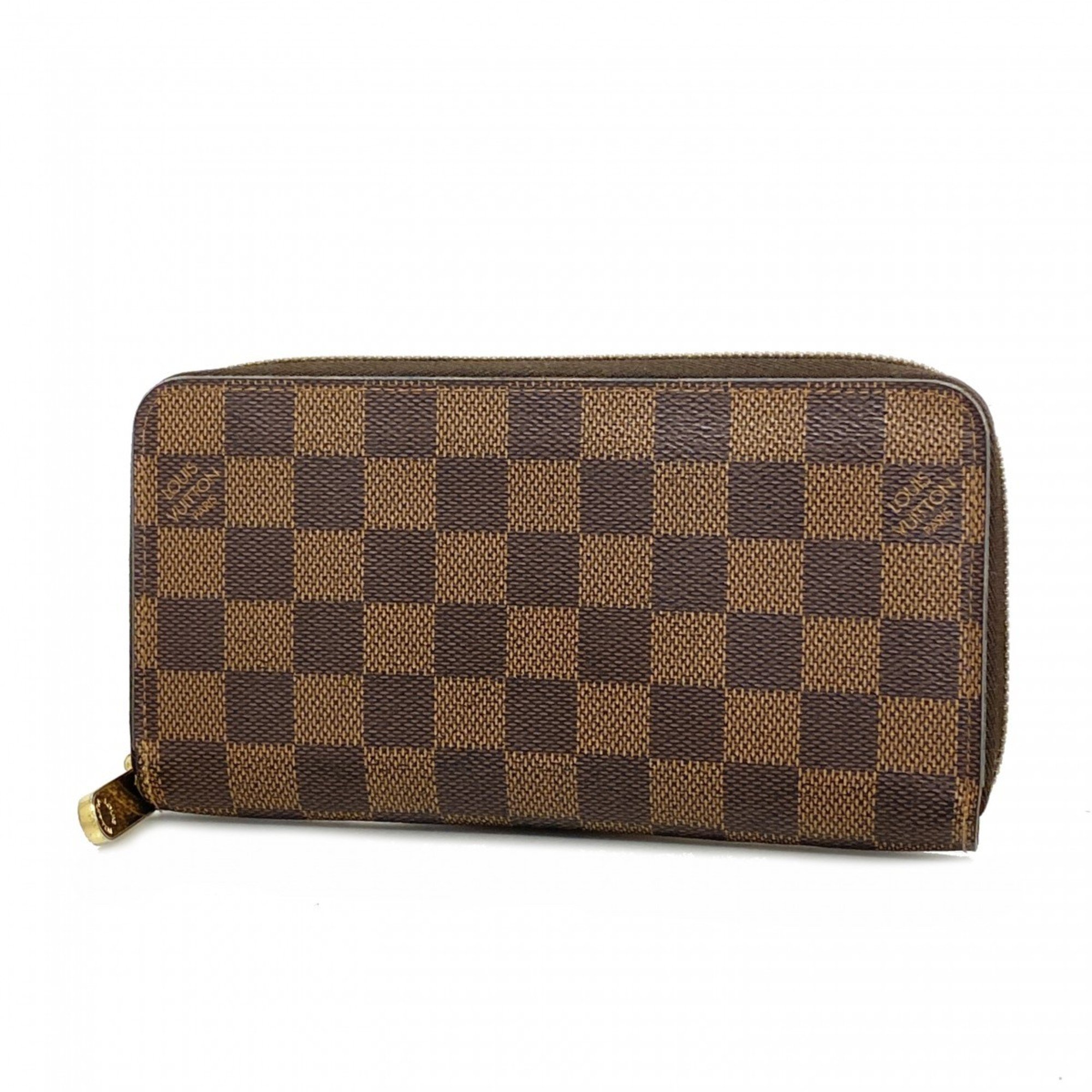 Louis Vuitton Long Wallet Damier Zippy N41661 Ebene Men's Women's