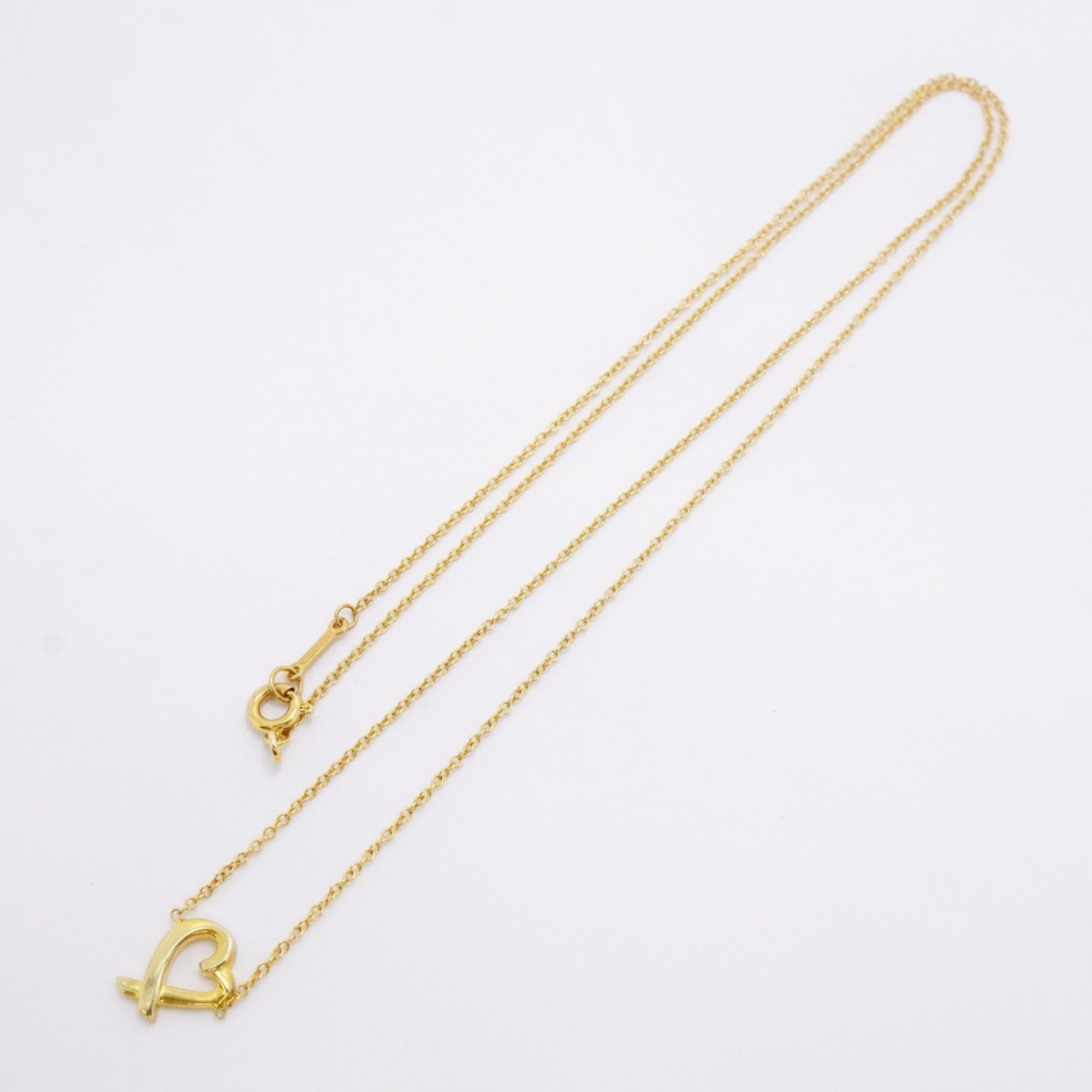 Tiffany Necklace Loving Heart K18YG Yellow Gold Ladies