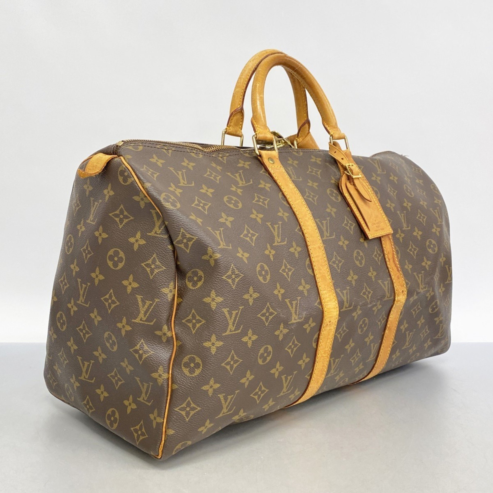 Louis Vuitton Boston Bag Monogram Keepall 50 M41426 Brown Men's Women's