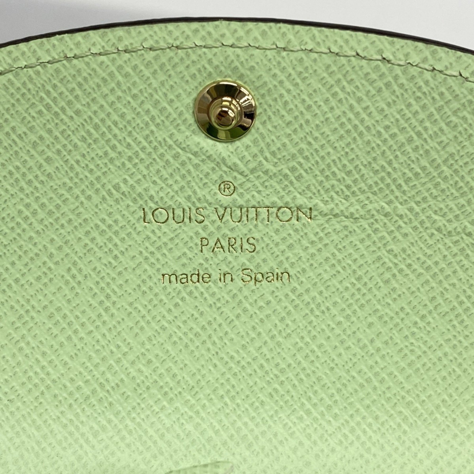 Louis Vuitton Wallet/Coin Case Monogram Porto Monnaie Rosari M83582 Brown Spring Green Women's