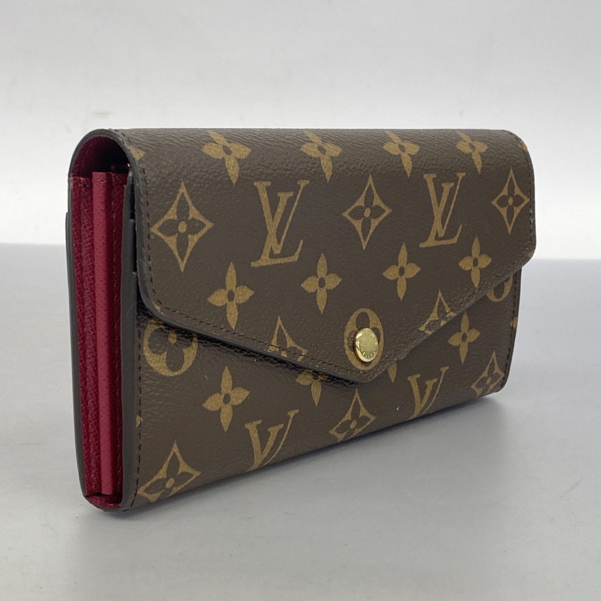 Louis Vuitton Long Wallet Monogram Portefeuille Sarah M62234 Fuchsia Ladies