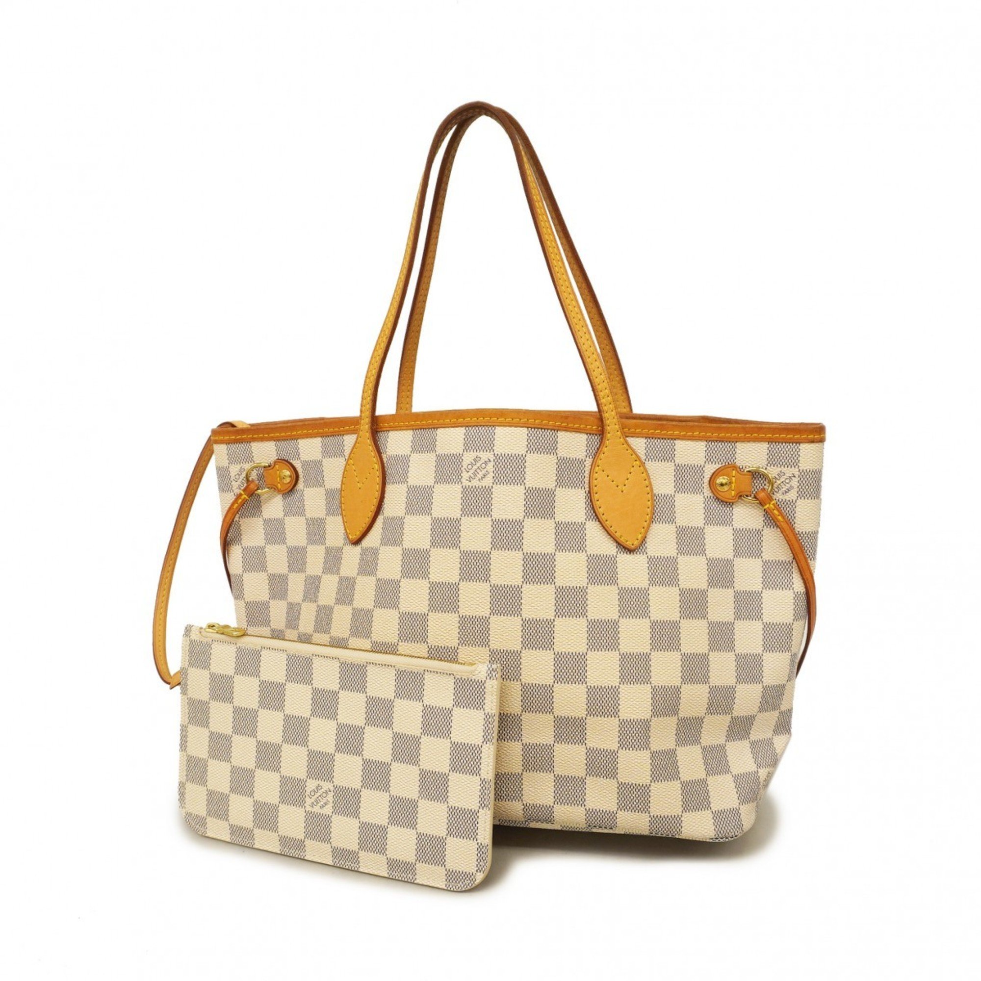 Louis Vuitton Tote Bag Damier Azur Neverfull PM N40605 White Women's