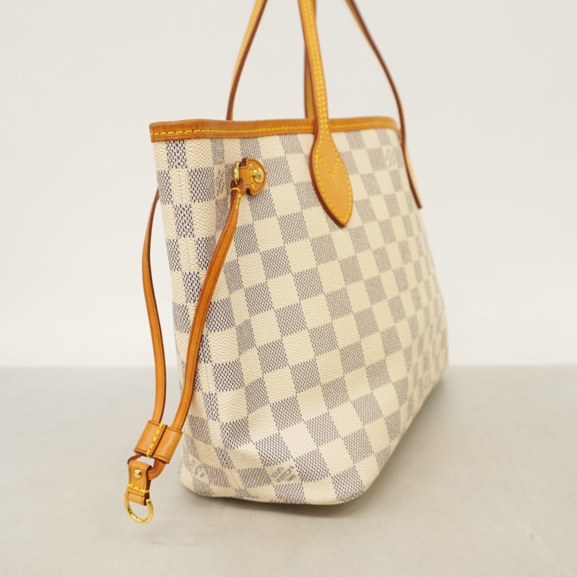 Louis Vuitton Tote Bag Damier Azur Neverfull PM N40605 White Women's