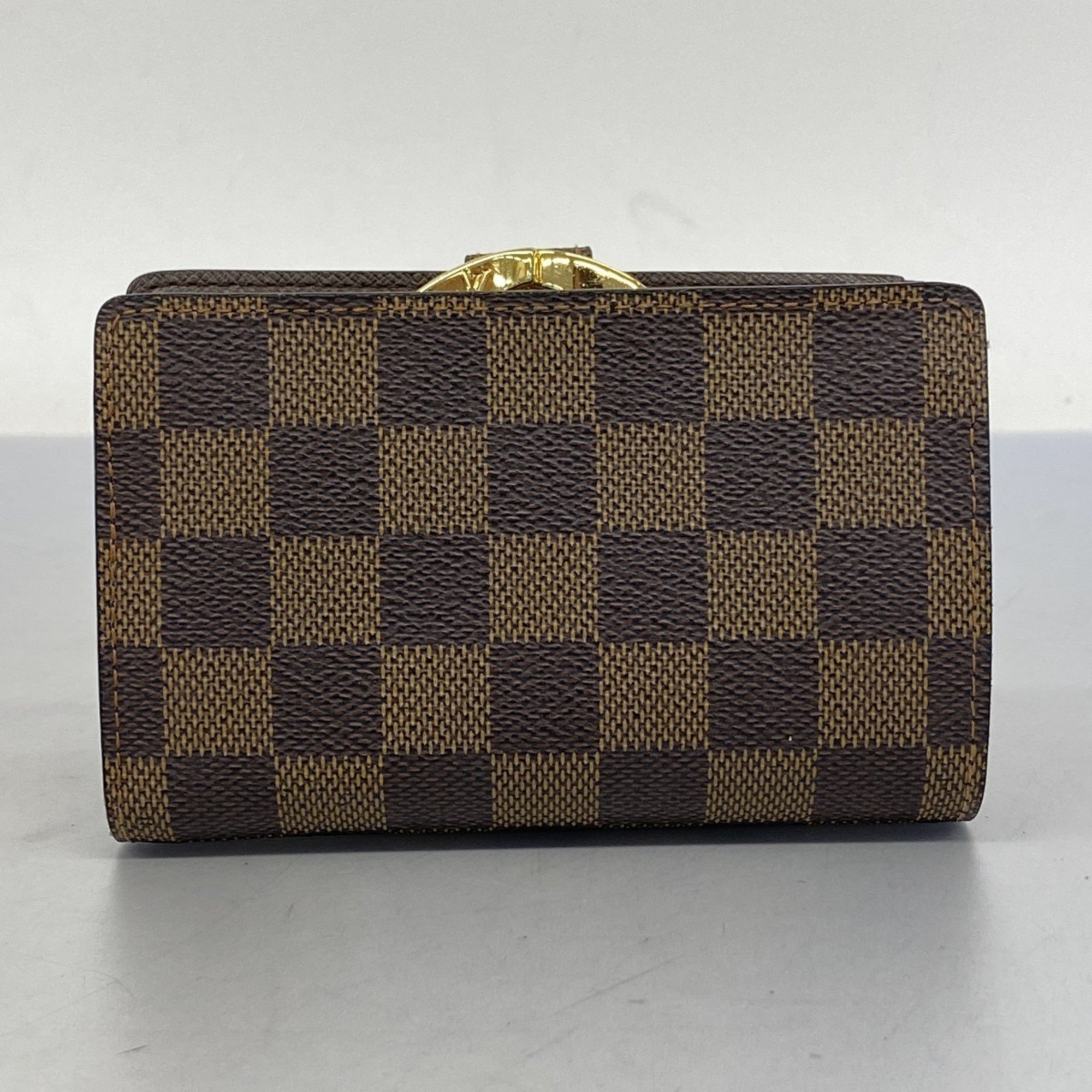 Louis Vuitton Wallet Damier Portefeuille Vienne N61674 Ebene Ladies