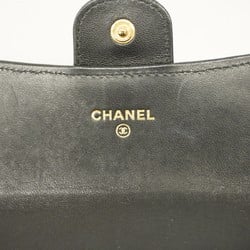 Chanel Long Wallet Matelasse Lambskin Black Women's