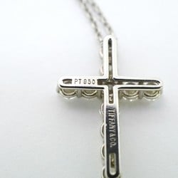 Tiffany Necklace Small Cross Diamond Pt950 Platinum Ladies