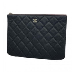 Chanel Pouch Matelasse Caviar Skin Black Women's