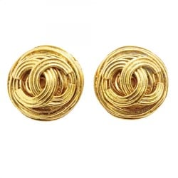 Chanel Earrings Coco Mark Circle GP Plated Gold Ladies