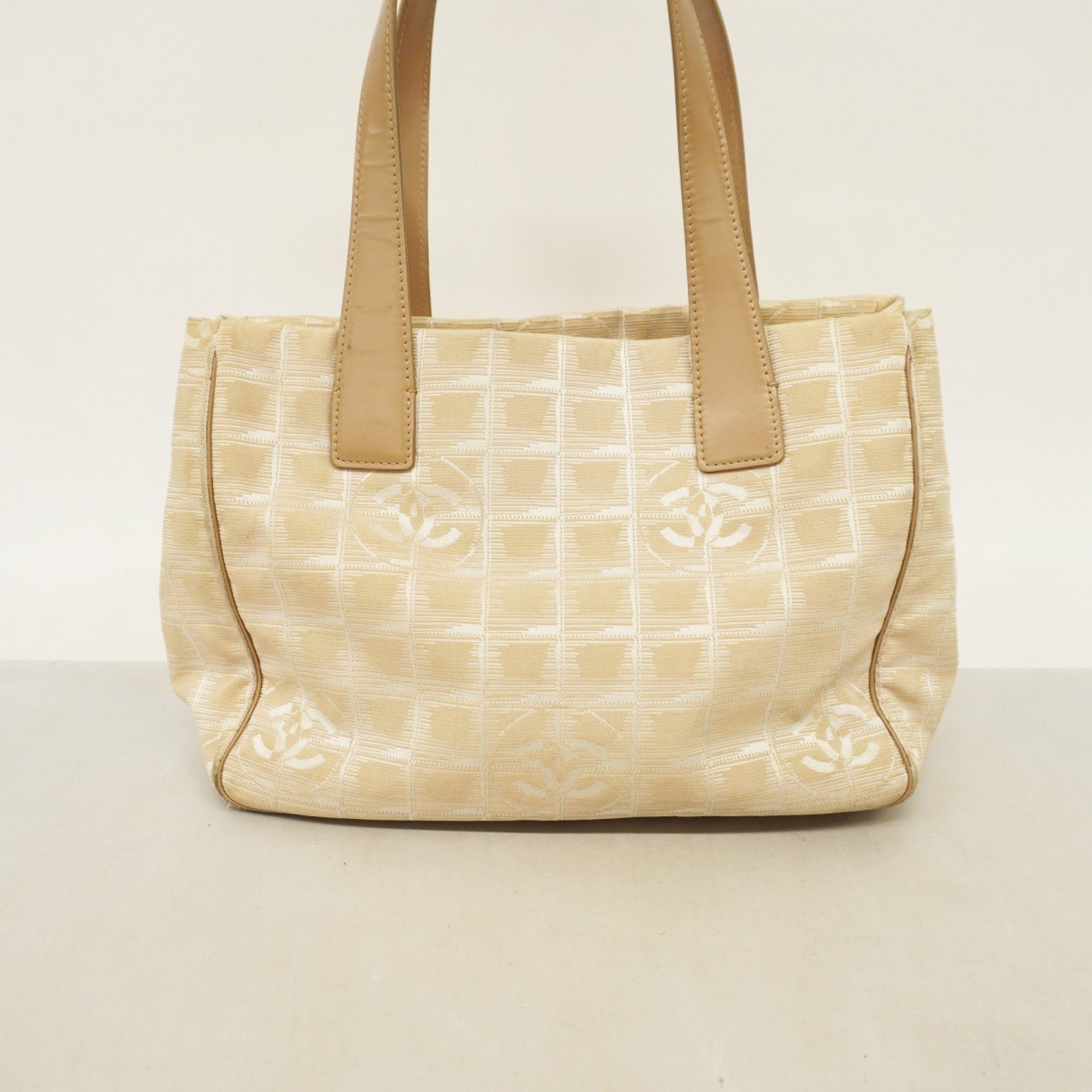 Chanel Tote Bag New Travel Nylon Beige Champagne Ladies