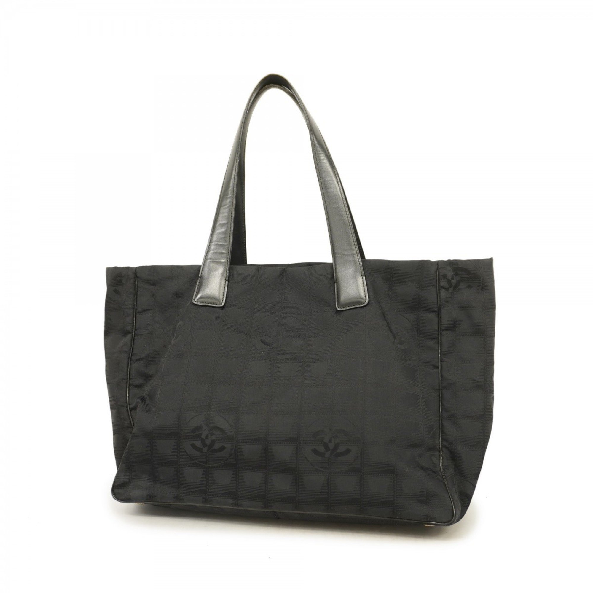 Chanel Tote Bag New Travel Nylon Black Women's