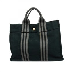 Hermes Tote Bag Foult PM Canvas Black Women's