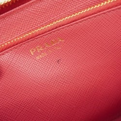 Prada long wallet in saffiano leather, pink, for women