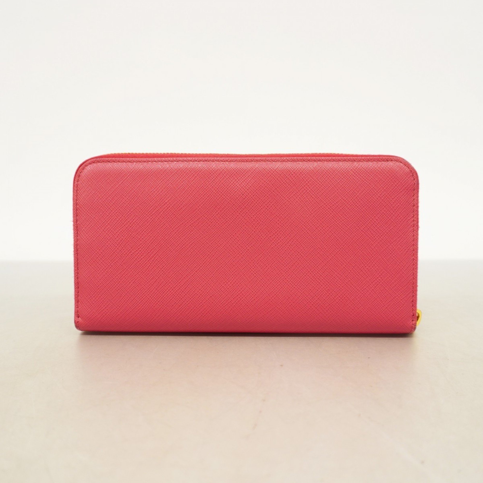 Prada long wallet in saffiano leather, pink, for women