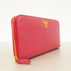 Prada long wallet in saffiano leather, pink, for women