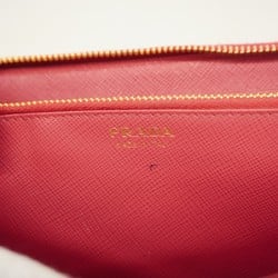 Prada long wallet in saffiano leather, pink, for women