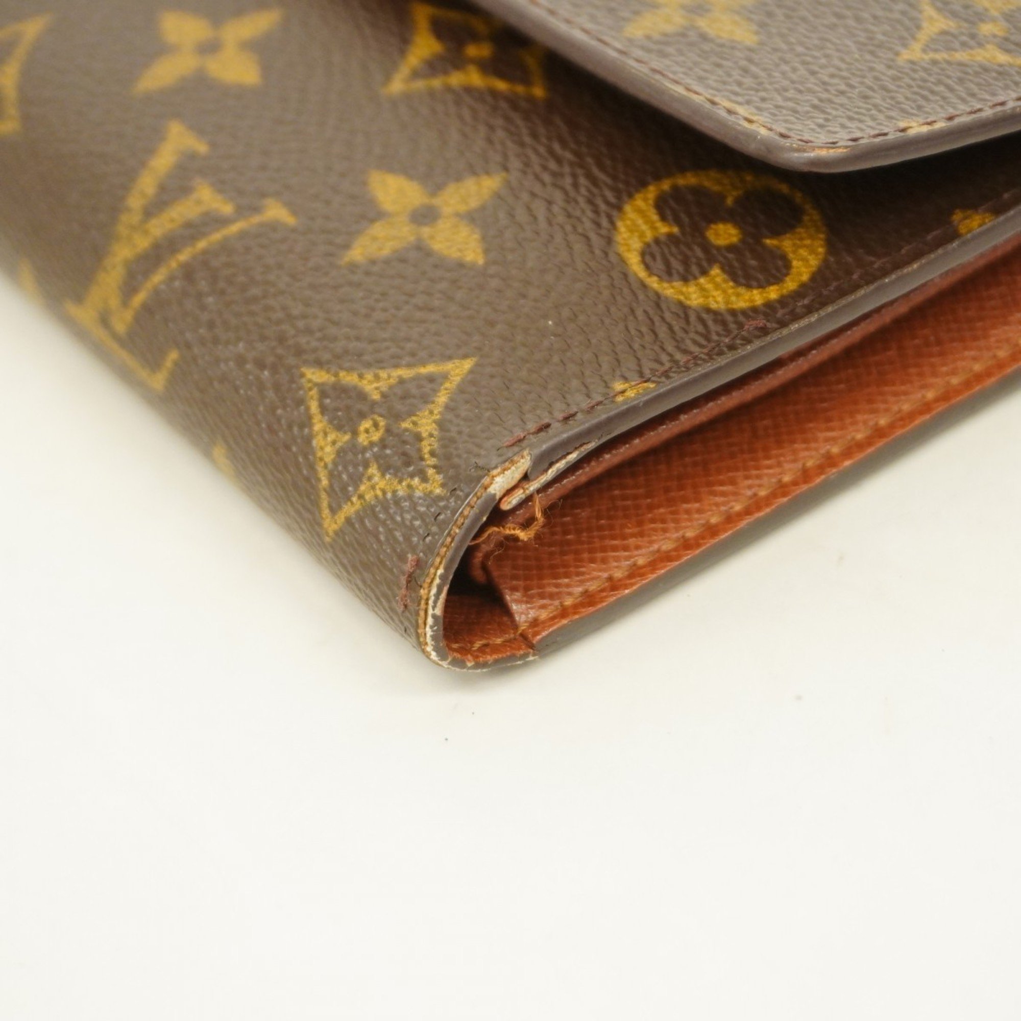 Louis Vuitton Tri-fold Long Wallet Monogram Porte Tresor International M61215 Brown Men's Women's