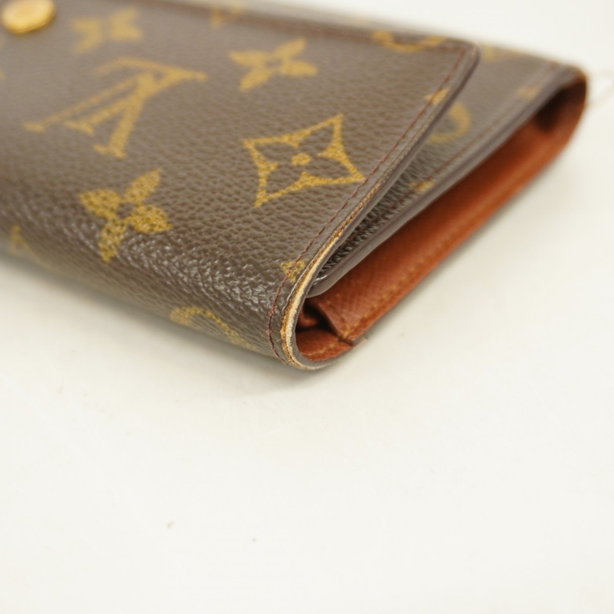 Louis Vuitton Tri-fold Long Wallet Monogram Porte Tresor International M61215 Brown Men's Women's