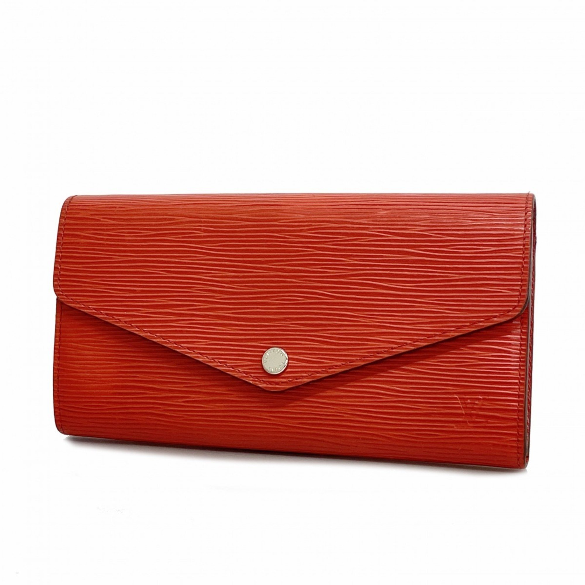 Louis Vuitton Long Wallet Epi Portefeuille Sarah M60723 Coquelicot Ladies