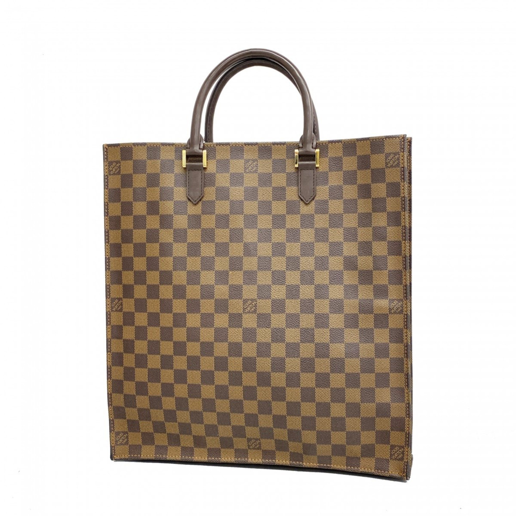 Louis Vuitton Tote Bag Damier Sac Plat N51140 Ebene Women's