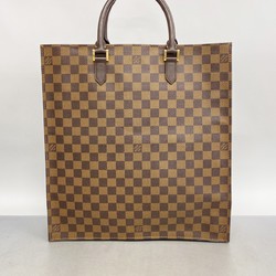 Louis Vuitton Tote Bag Damier Sac Plat N51140 Ebene Women's