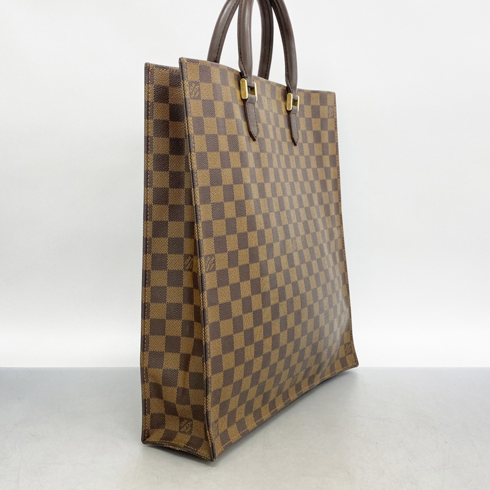 Louis Vuitton Tote Bag Damier Sac Plat N51140 Ebene Women's