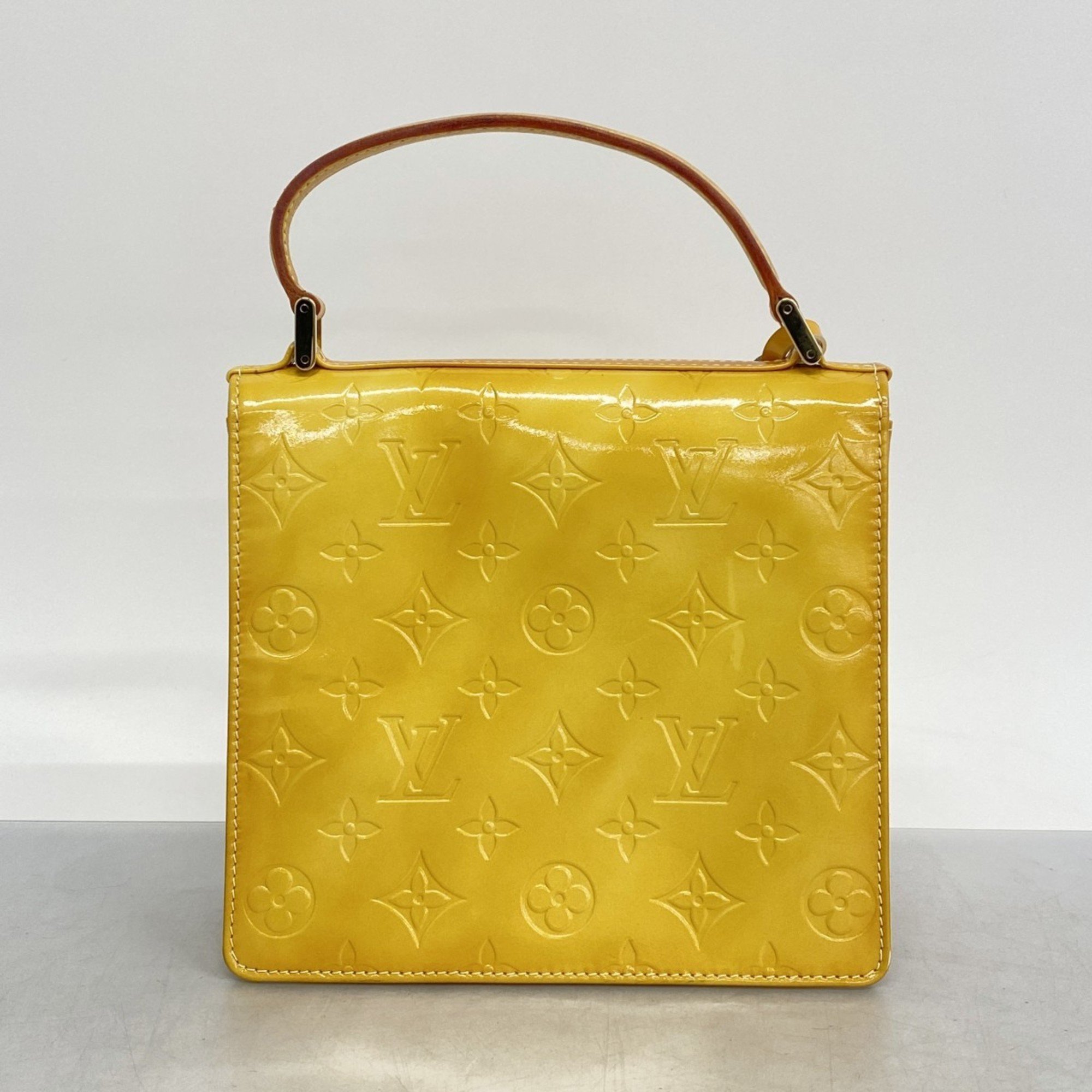 Louis Vuitton Handbag Vernis Spring Street M91068 Lime Yellow Ladies