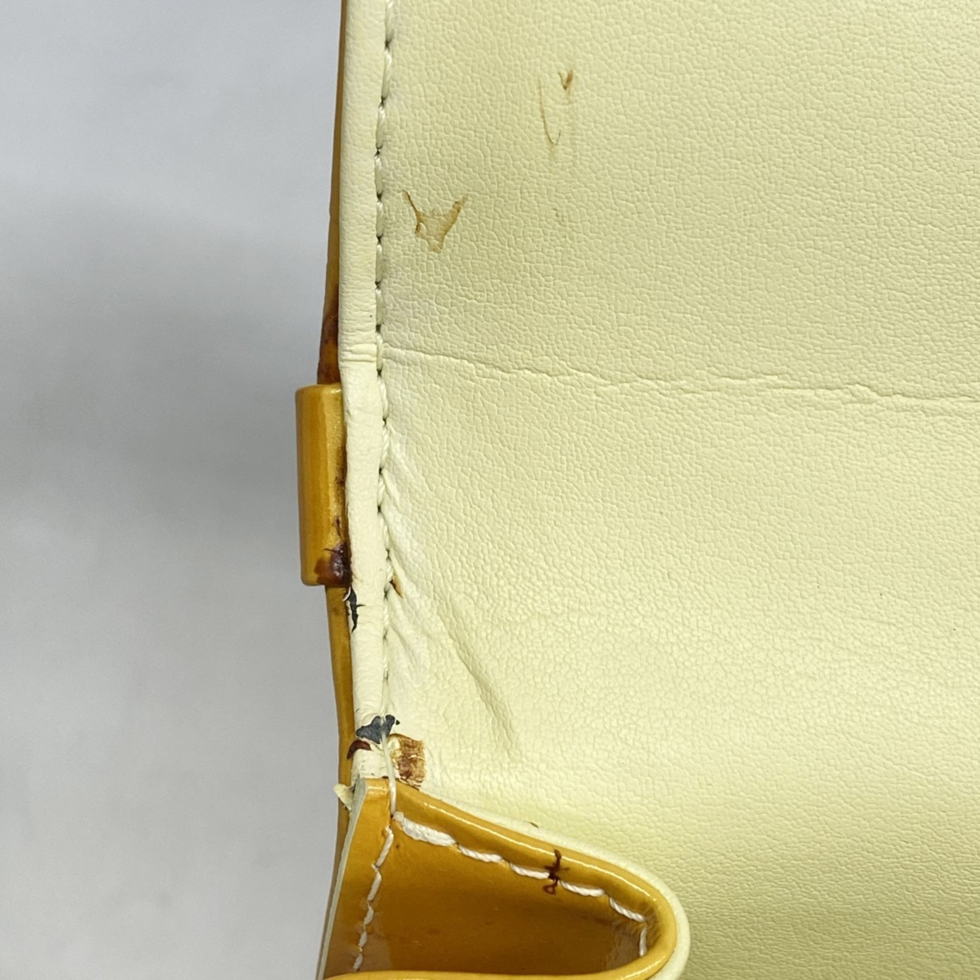 Louis Vuitton Handbag Vernis Spring Street M91068 Lime Yellow Ladies