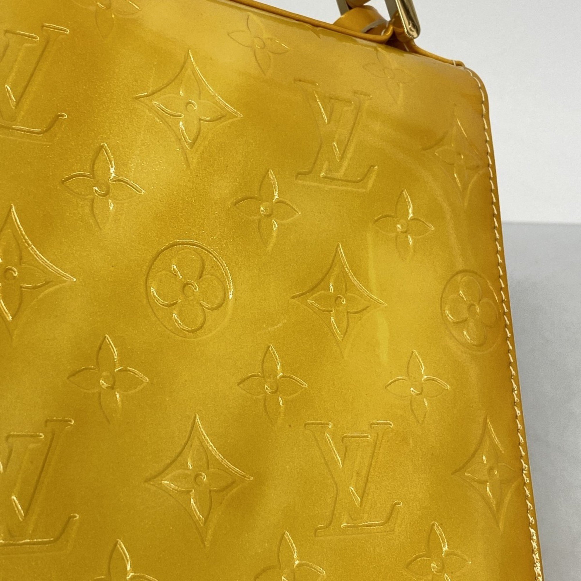 Louis Vuitton Handbag Vernis Spring Street M91068 Lime Yellow Ladies