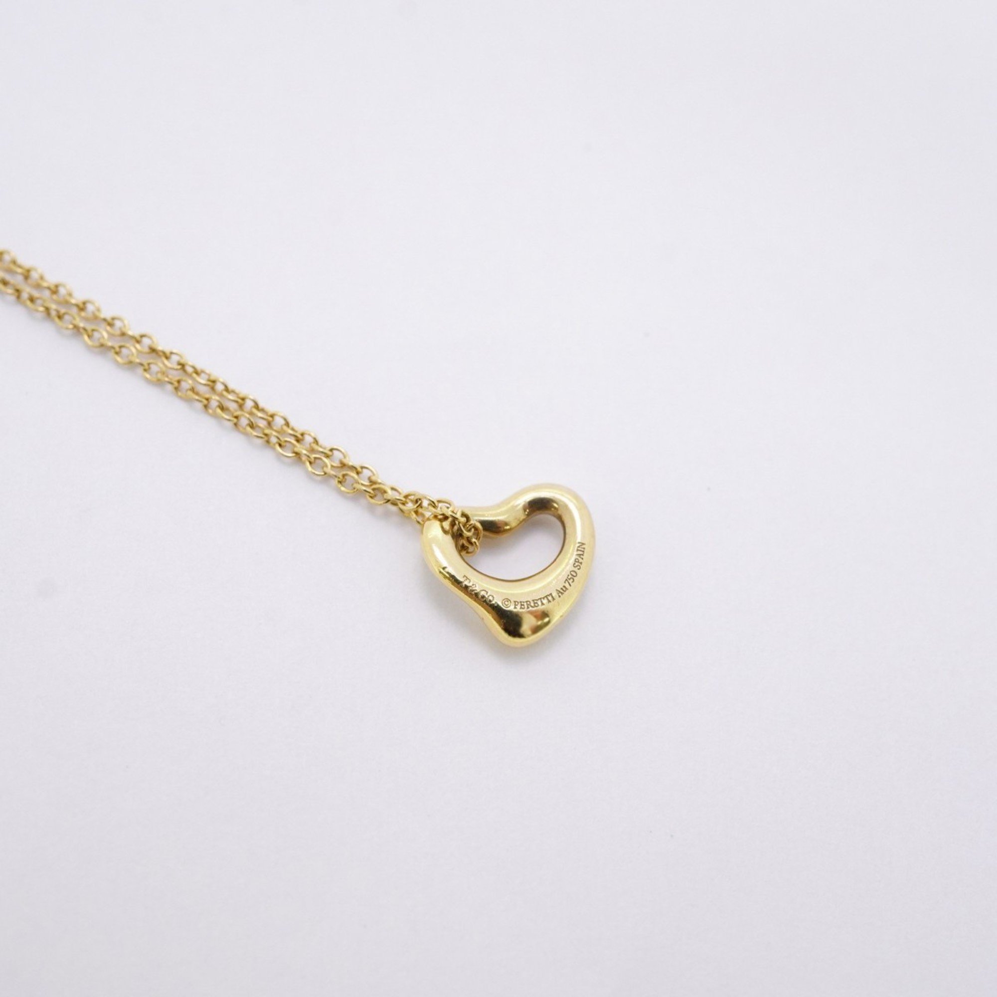 Tiffany Necklace Heart K18YG Yellow Gold Ladies