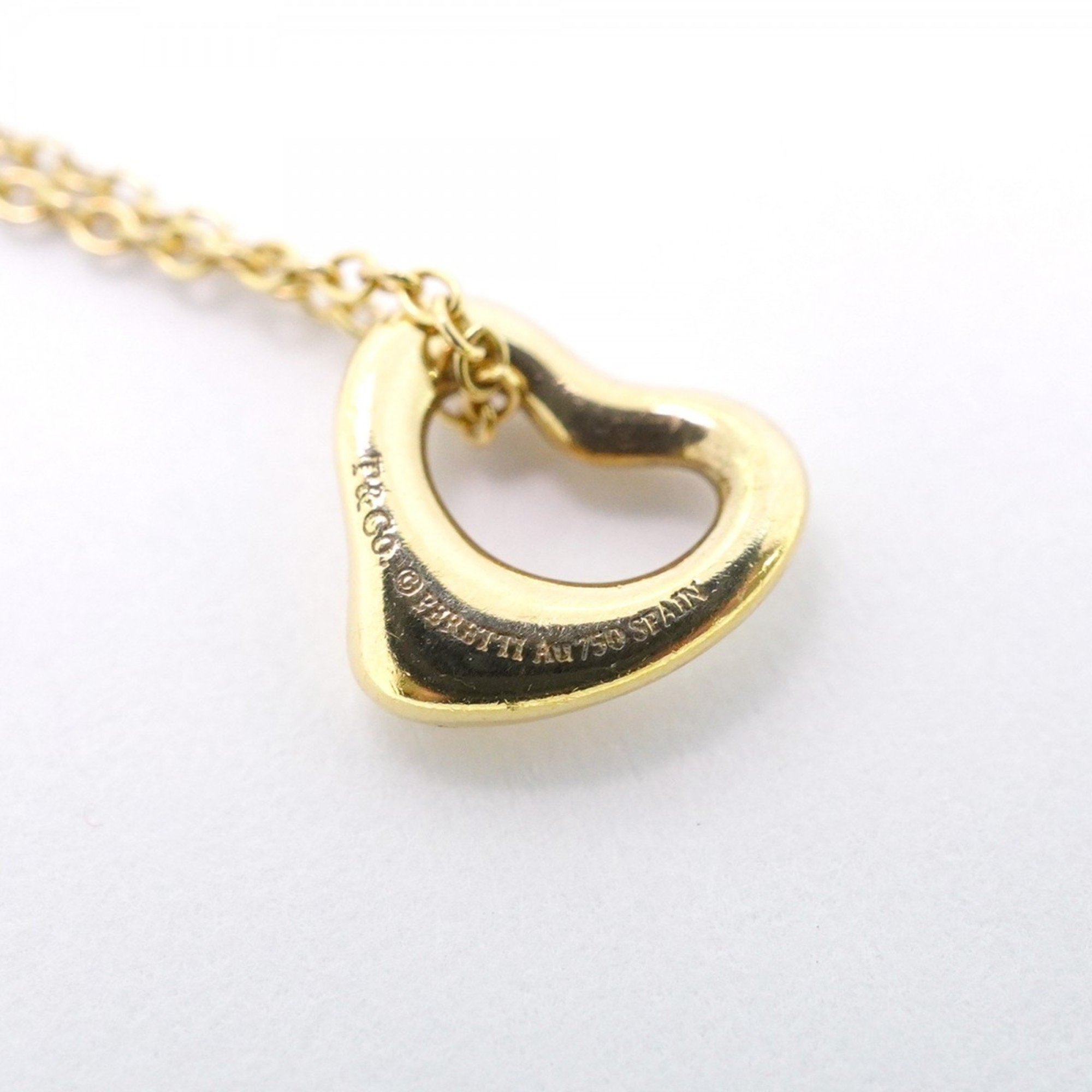 Tiffany Necklace Heart K18YG Yellow Gold Ladies