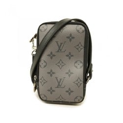 Louis Vuitton Shoulder Bag Monogram Eclipse Double Phone Pouch M69534 Black Men's