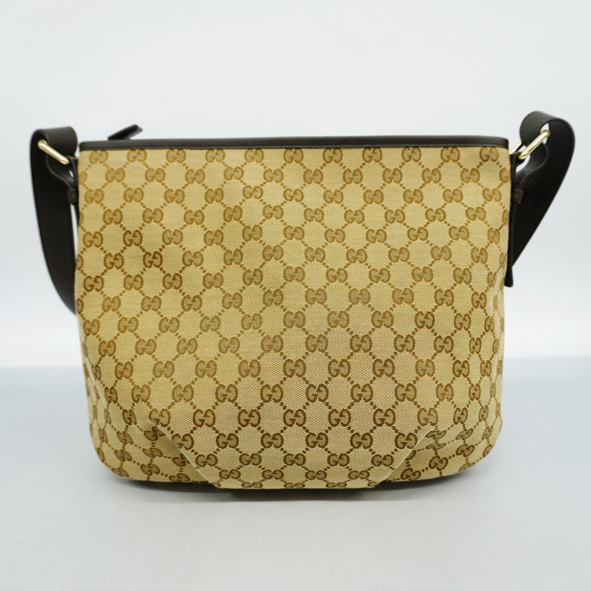 Gucci Shoulder Bag GG Canvas 388930 Brown Women's