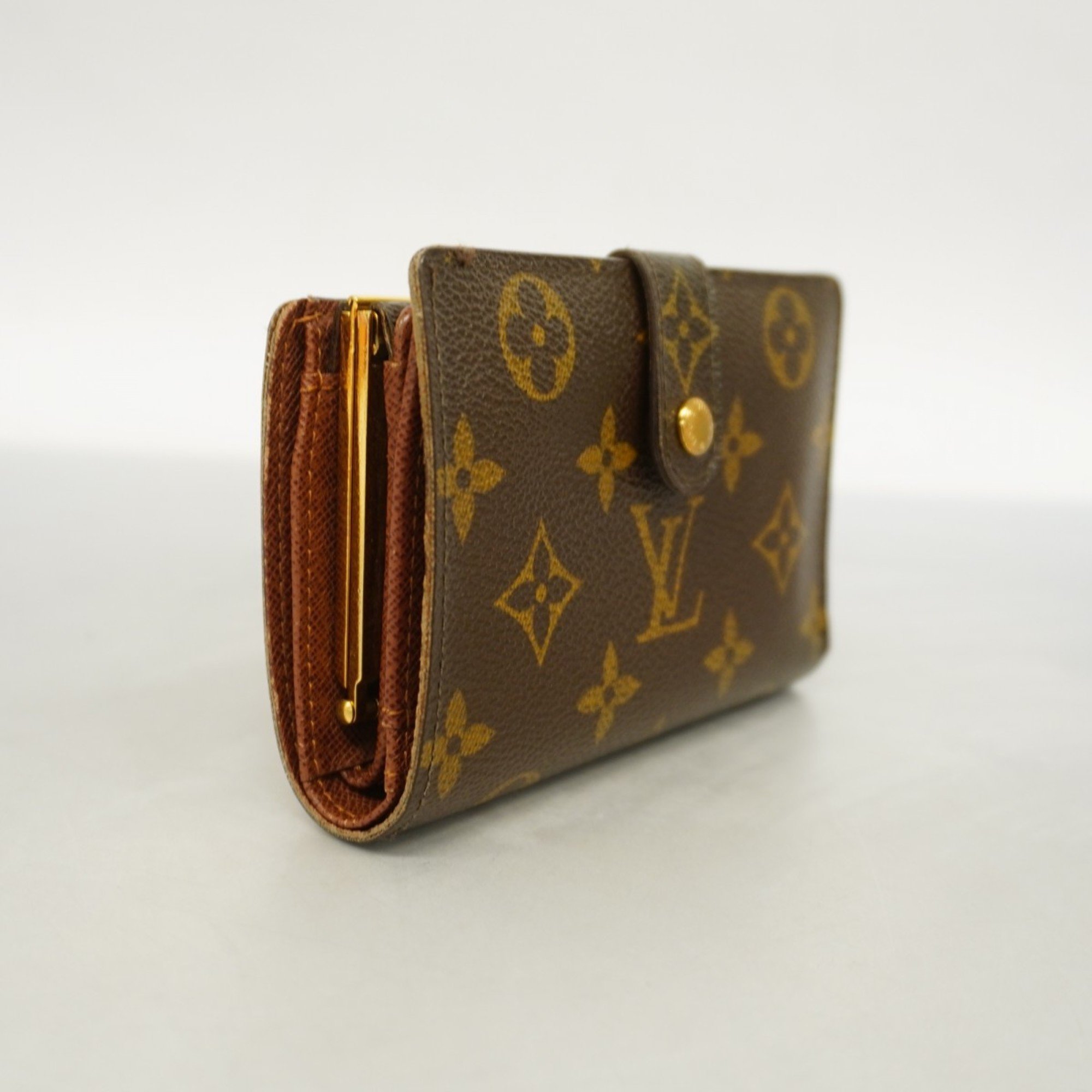 Louis Vuitton Wallet Monogram Porte Monnaie Biennois M61663 Brown Women's