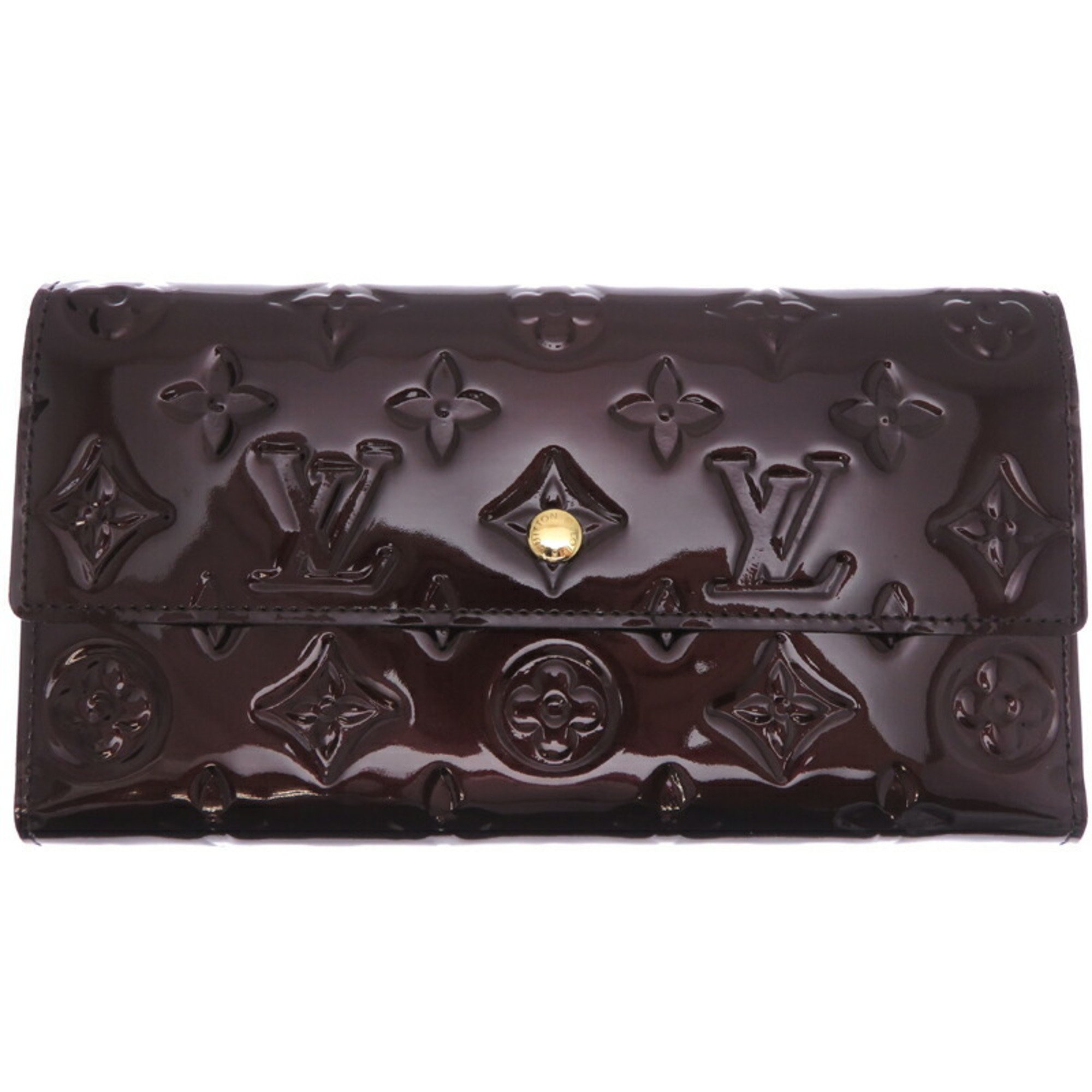 Louis Vuitton Vernis International Women's Long Wallet M93524 Monogram Amarante