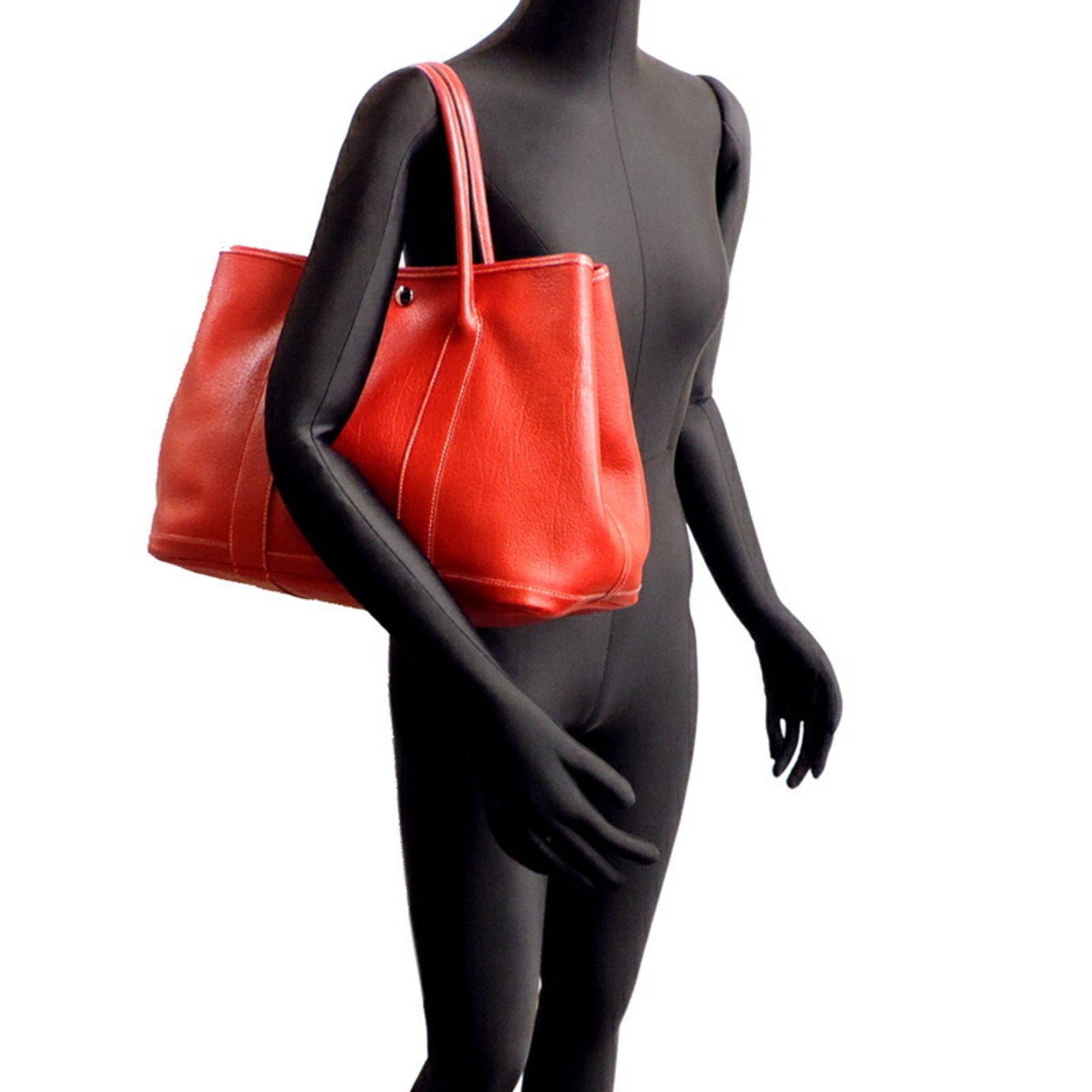 Hermes Garden PM □K stamp 2007 Ladies Tote Bag Negonda Red