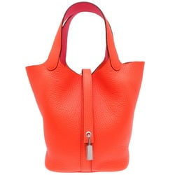 Hermes W stamp 2024 Picotin Lock PM Eclat ladies handbag Taurillon Clemence orange anne