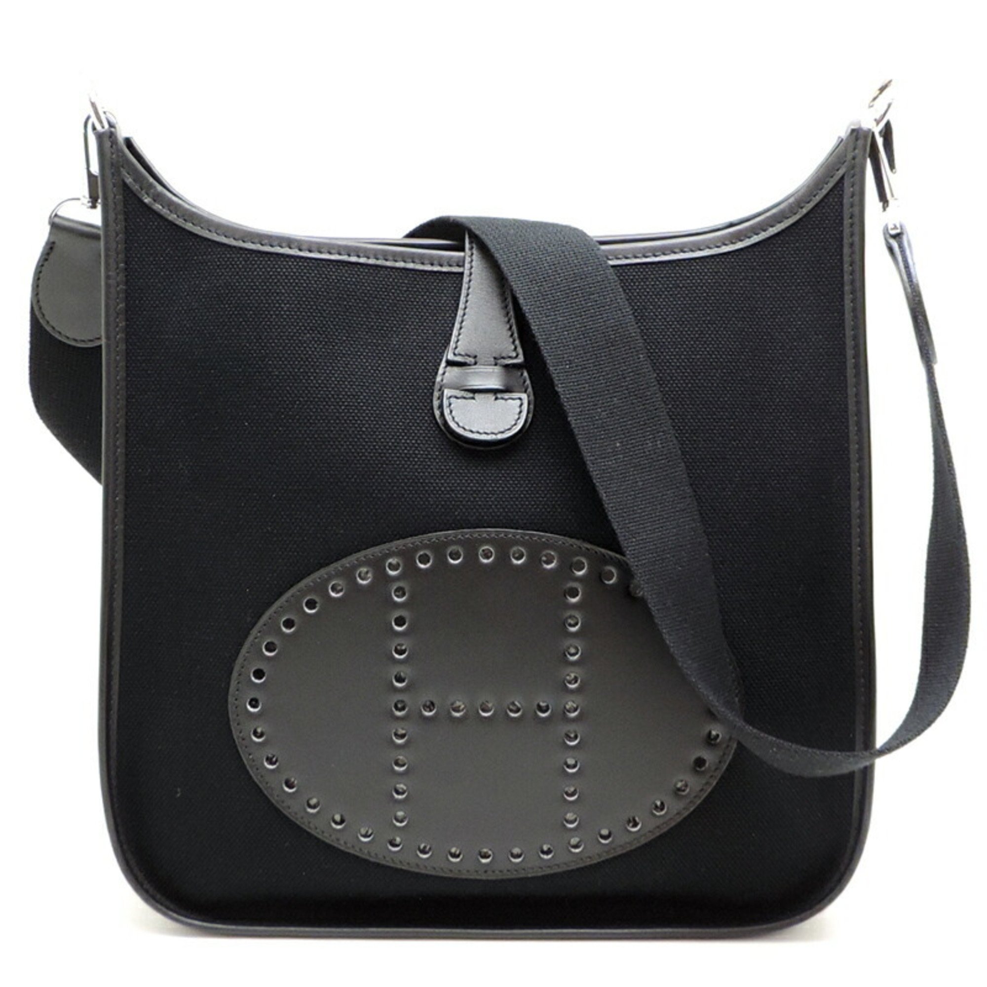 Hermes Evelyn I PM □H stamp 2004 Ladies and Men's Shoulder Bag Veau Swift Noir (Black)