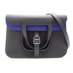 Hermes Arzan 25 Verso Z Stamped Women's Shoulder Bag Taurillon Clemence Blue Nuit (Navy)