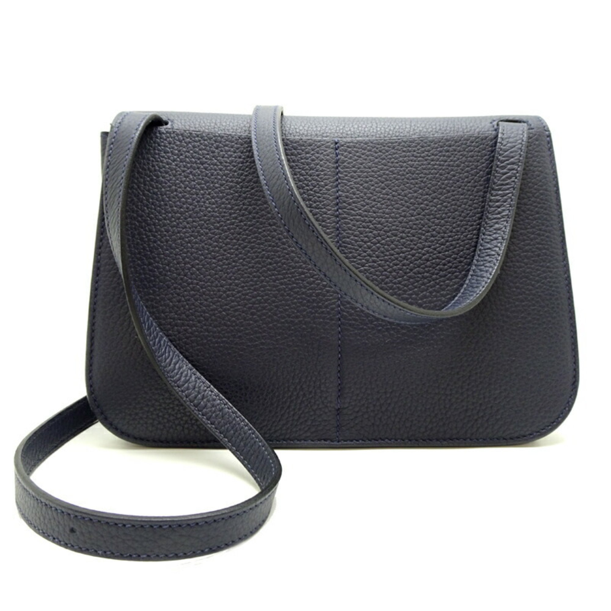 Hermes Arzan 25 Verso Z Stamped Women's Shoulder Bag Taurillon Clemence Blue Nuit (Navy)