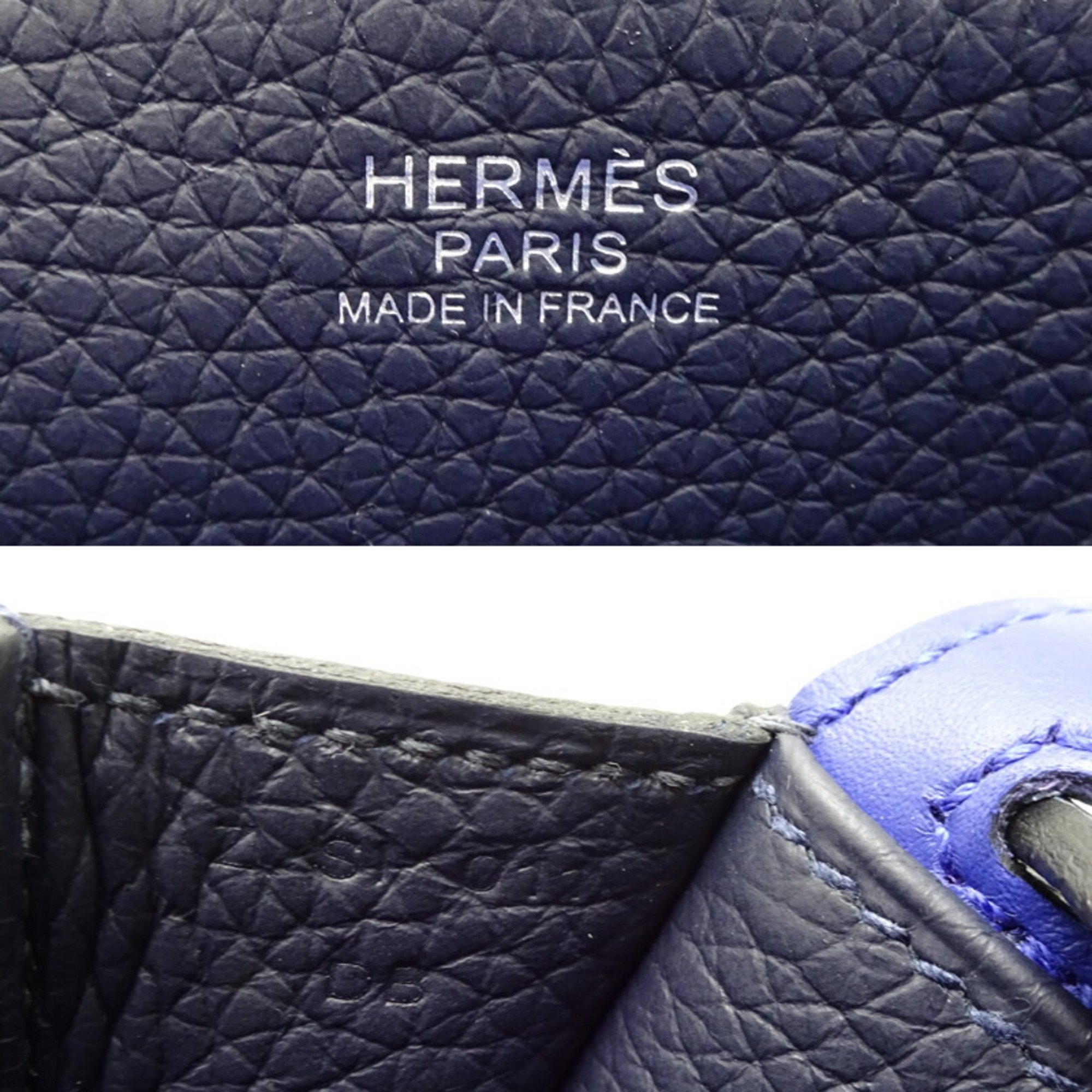 Hermes Arzan 25 Verso Z Stamped Women's Shoulder Bag Taurillon Clemence Blue Nuit (Navy)