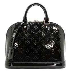 Louis Vuitton Alma PM Women's Handbag M90061 Monogram Vernis Noir Manietique (Black)