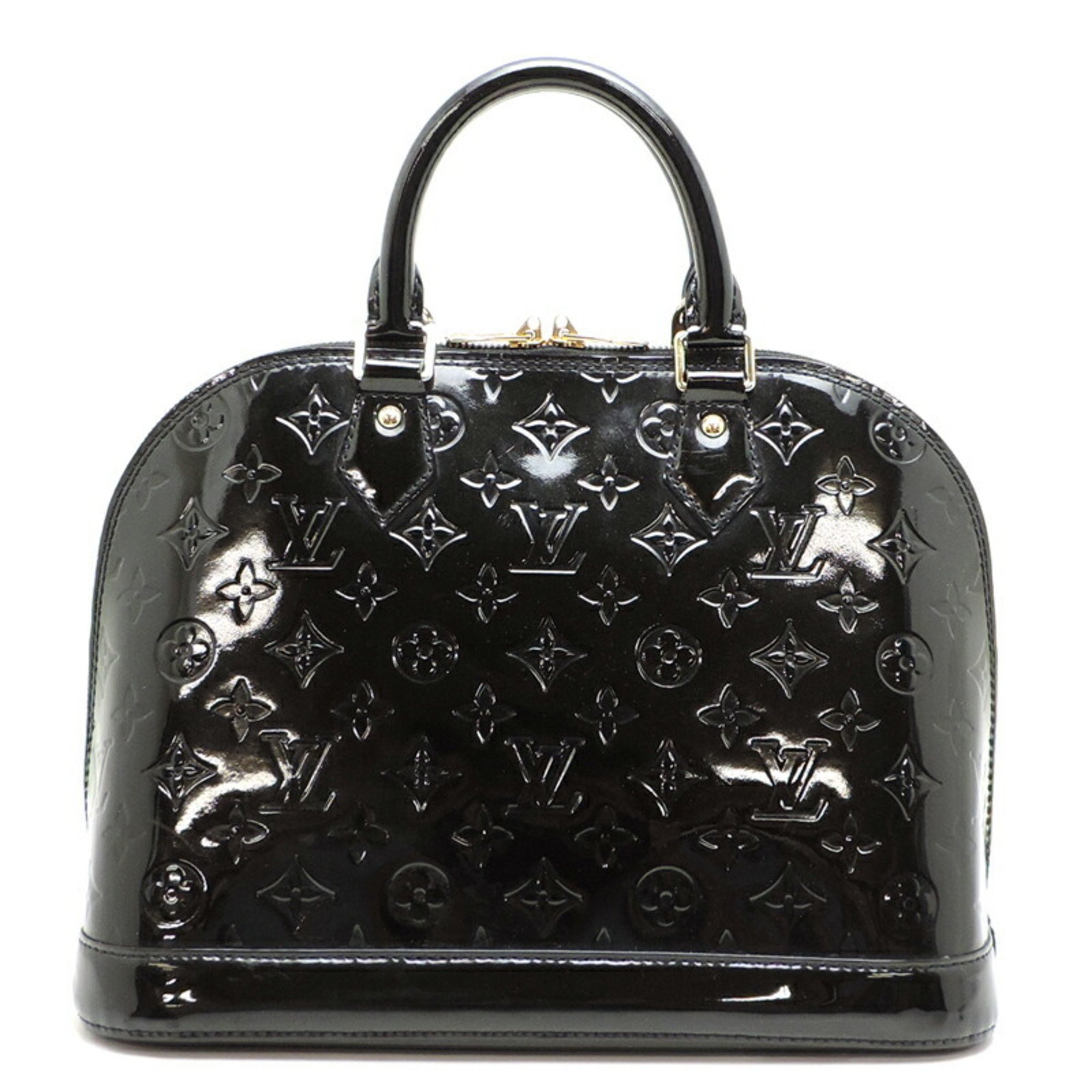 Louis Vuitton Alma PM Women's Handbag M90061 Monogram Vernis Noir Manietique (Black)